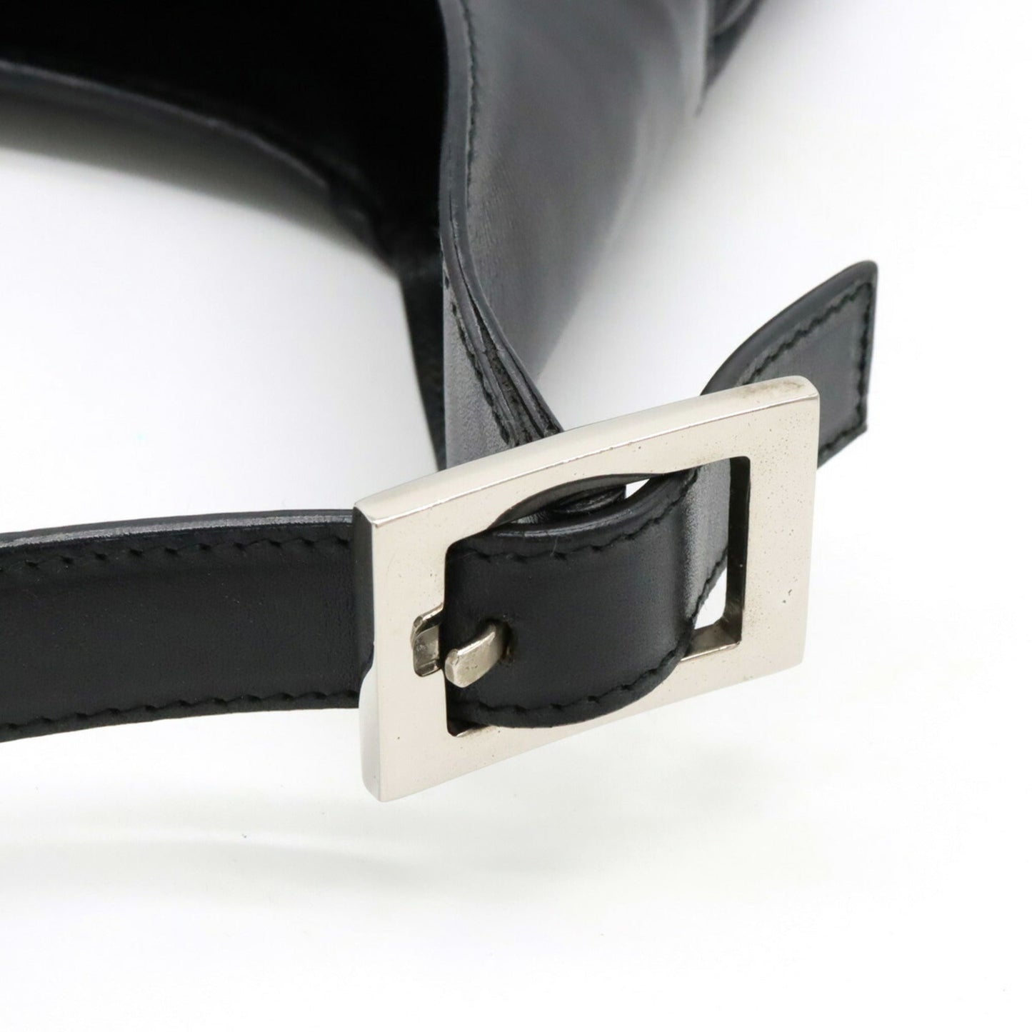 GUCCI GG Canvas Jackie Line Shoulder Bag Leather Black 001.3306.3444