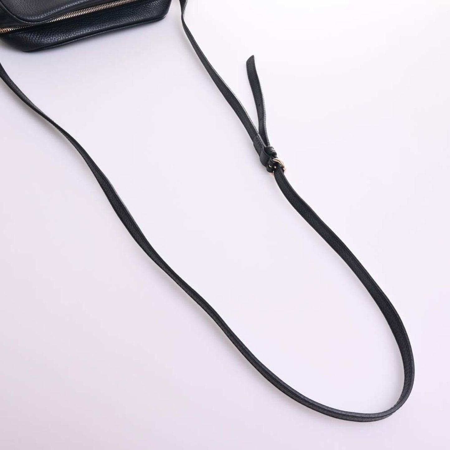 GUCCI Soho Leather Small Disco Bag Shoulder 308364 Black Ladies