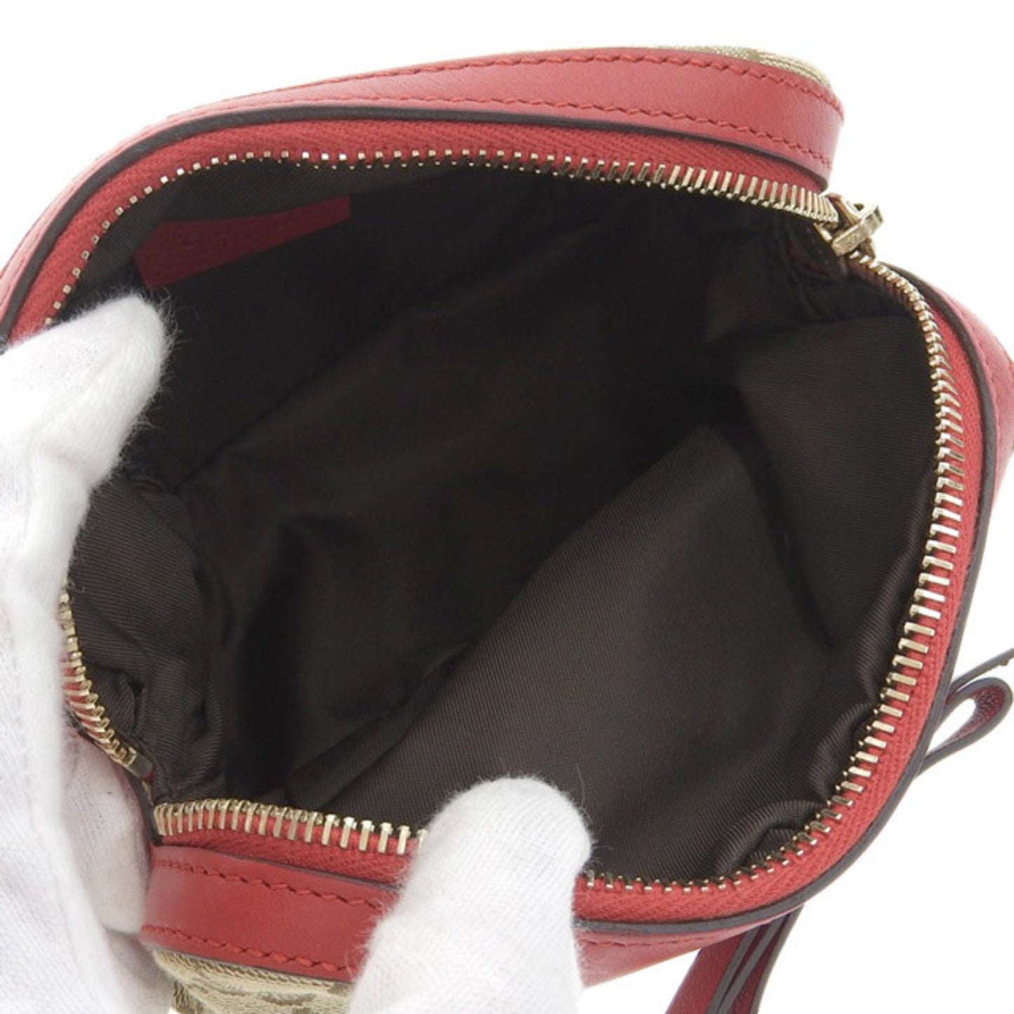 Gucci Bag Ladies Pouch GG Canvas Brown Red 282663