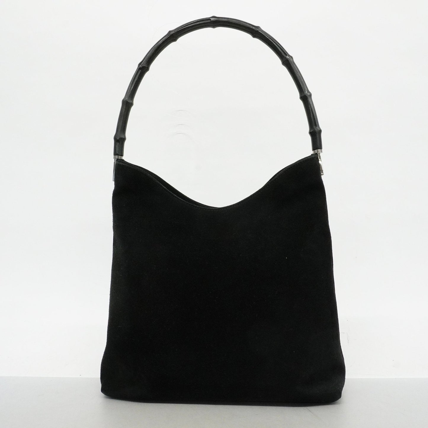 Gucci Bamboo Offdia 001 3244 Women's Suede Shoulder Bag Black
