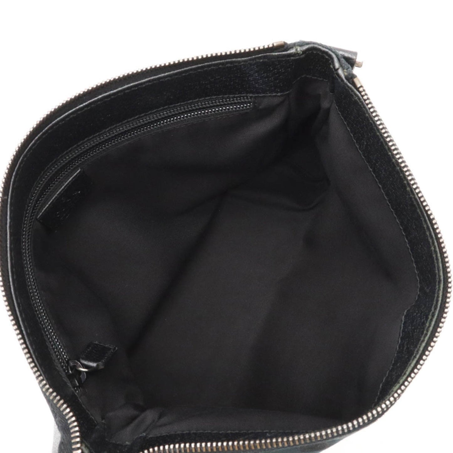 GUCCI GG Canvas Shoulder Bag Leather Black 114273