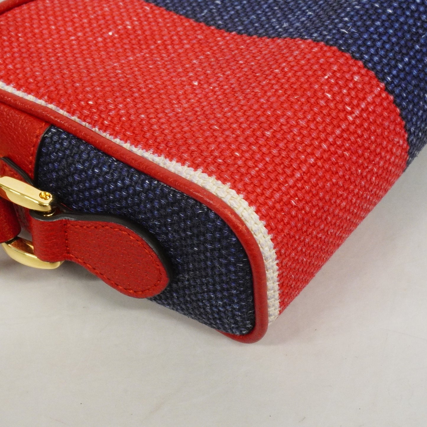 Gucci 517350 Women's Canvas Shoulder Bag Blue,Red Color,White