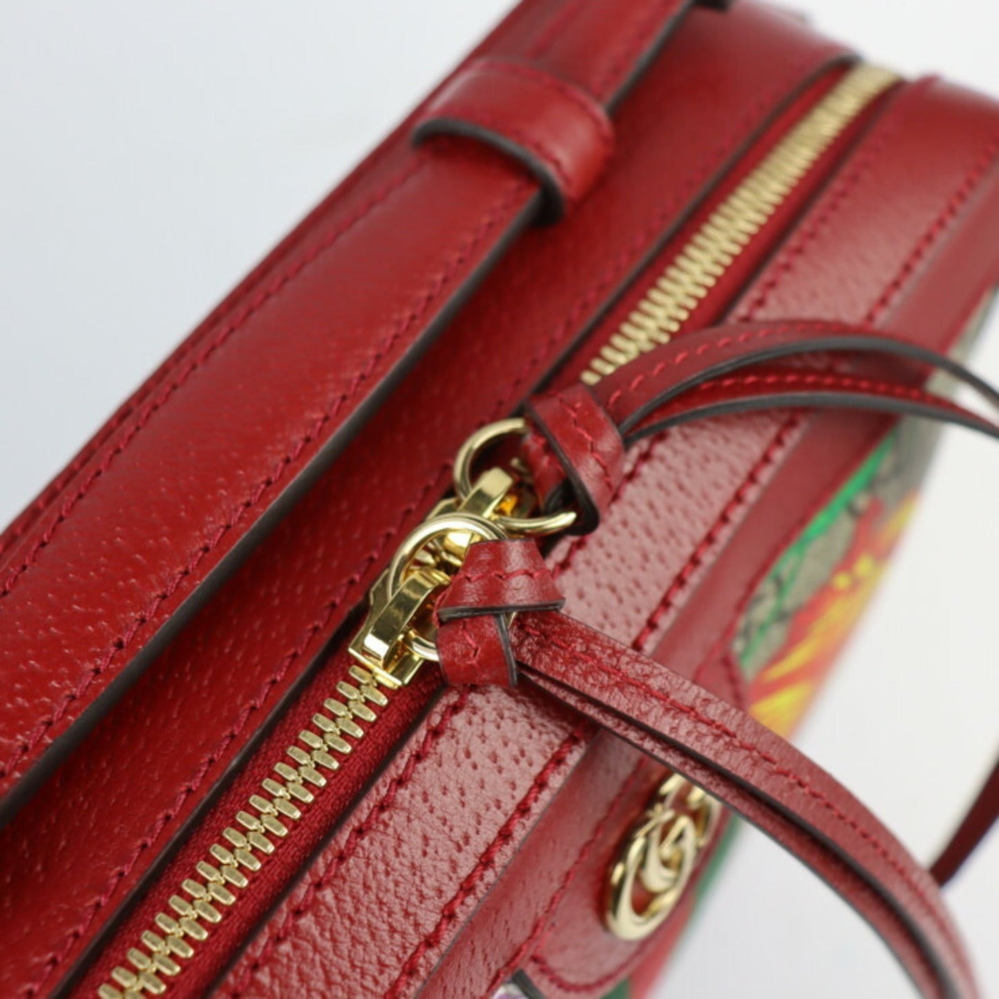 Gucci GG Small Shoulder Bag Ophidia Web 550622 Supreme Canvas Leather Red Multicolor Gold Hardware 2WAY Handbag