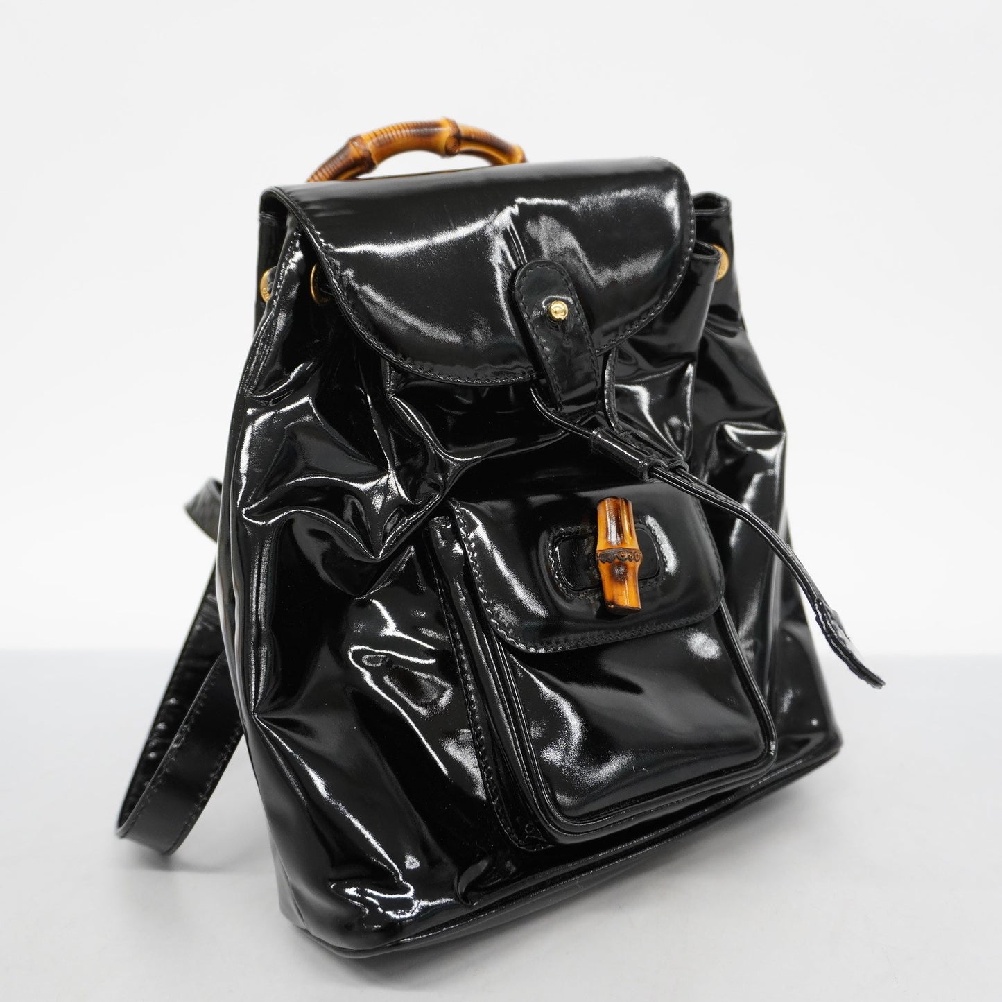 GUCCIAuth  Bamboo Rucksack 003 1998 0030 Women's Leather Backpack Black