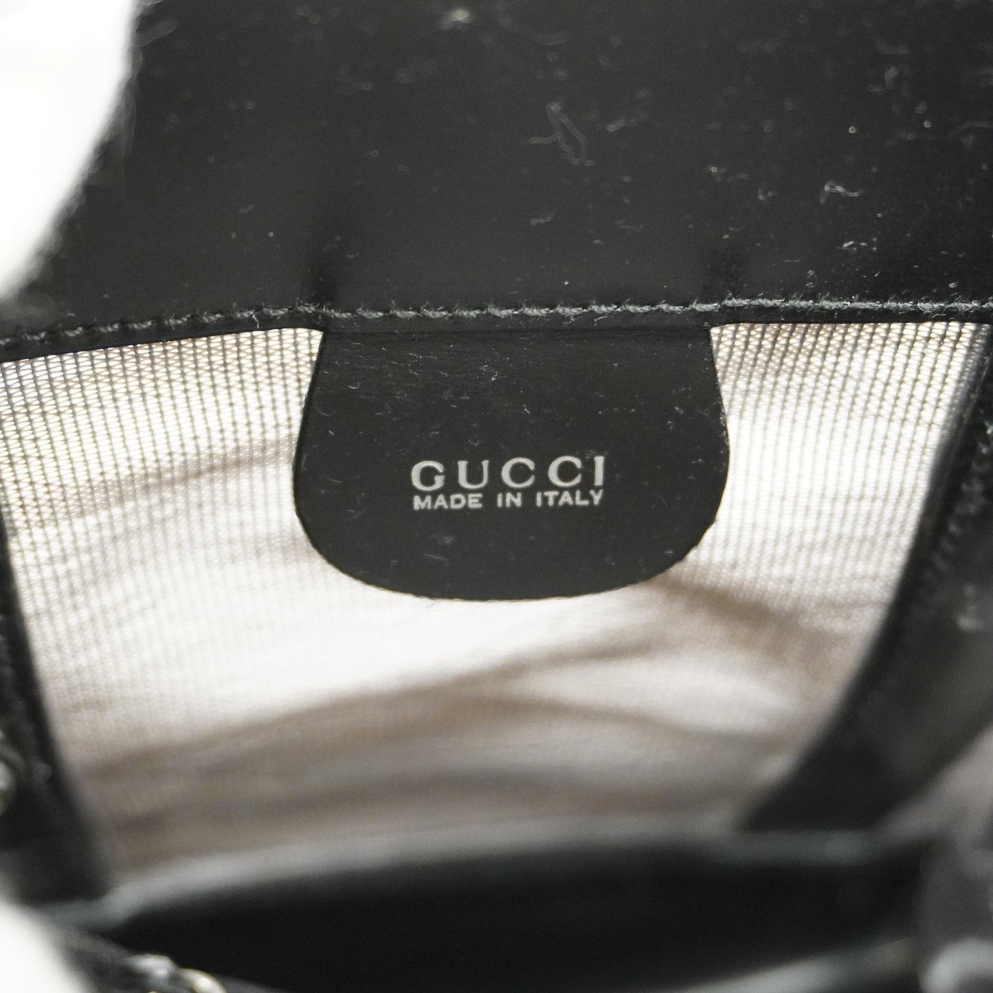 GUCCI  Patent Leather 002 1705 0405 Women's Mesh,Leather Handbag Black