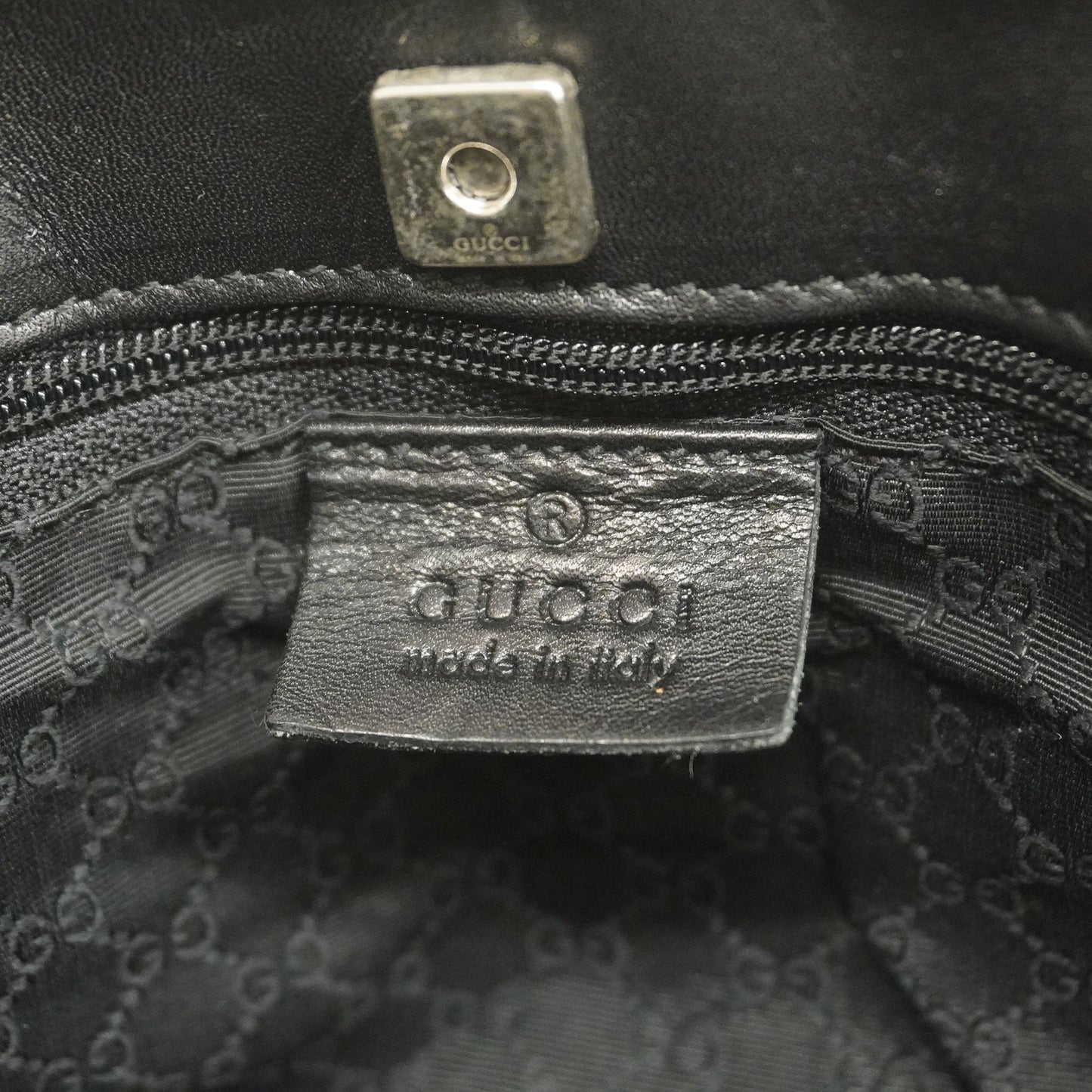 GUCCI  Sherry Line 73984 Women's Denim,Leather Tote Bag Black