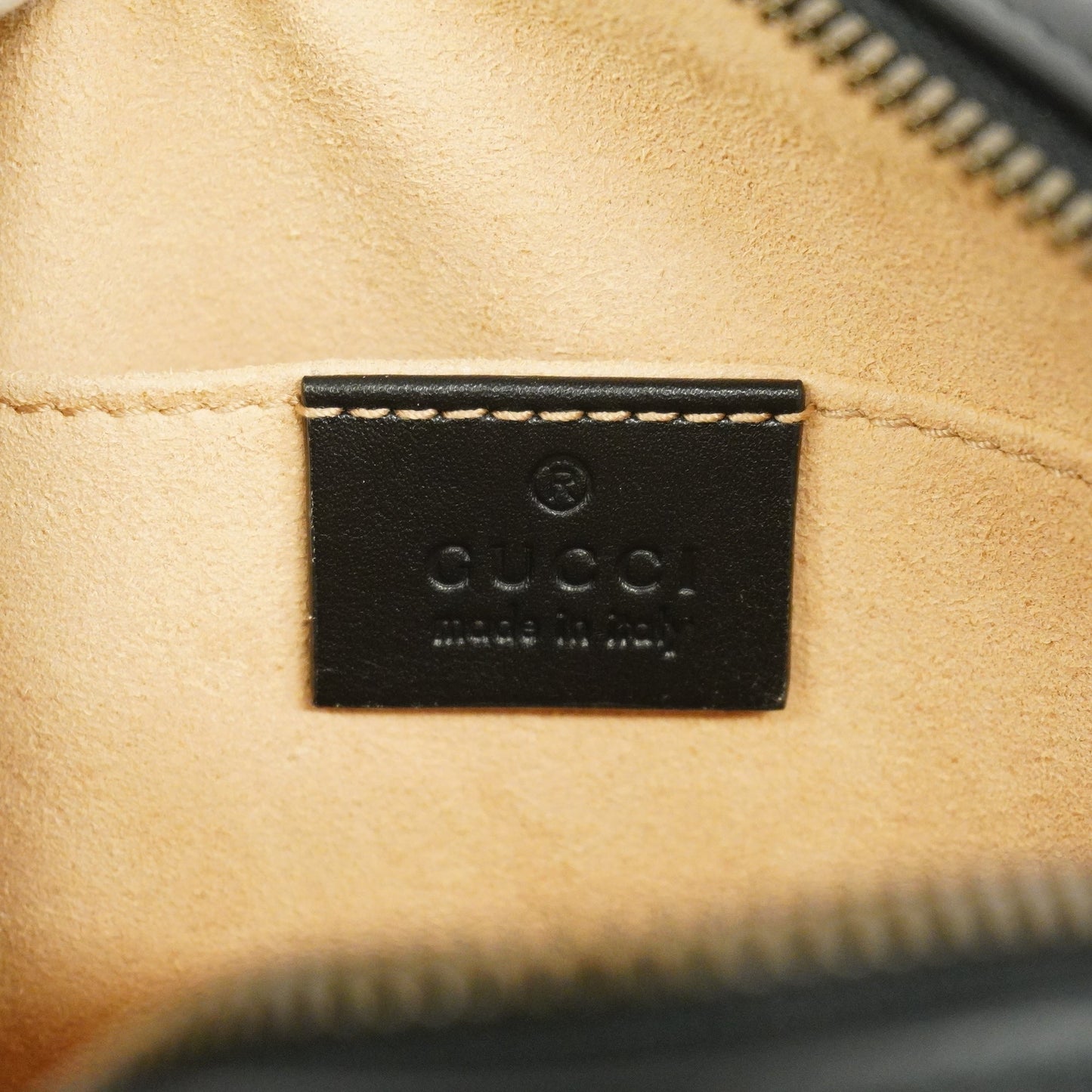 Gucci Waist Bag GG Marmont 476434 Leather Black Gold metal