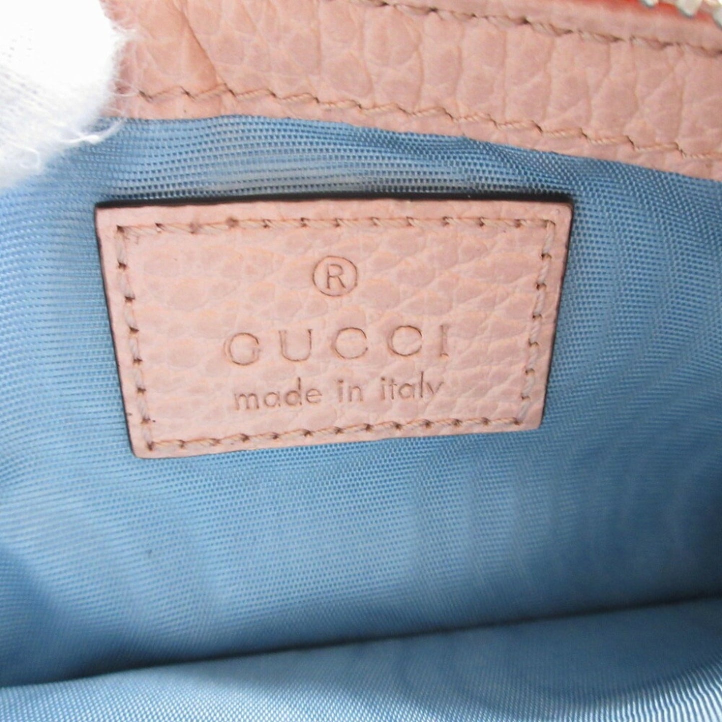 GUCCI 701070 Double G Leather Pink Coin Case