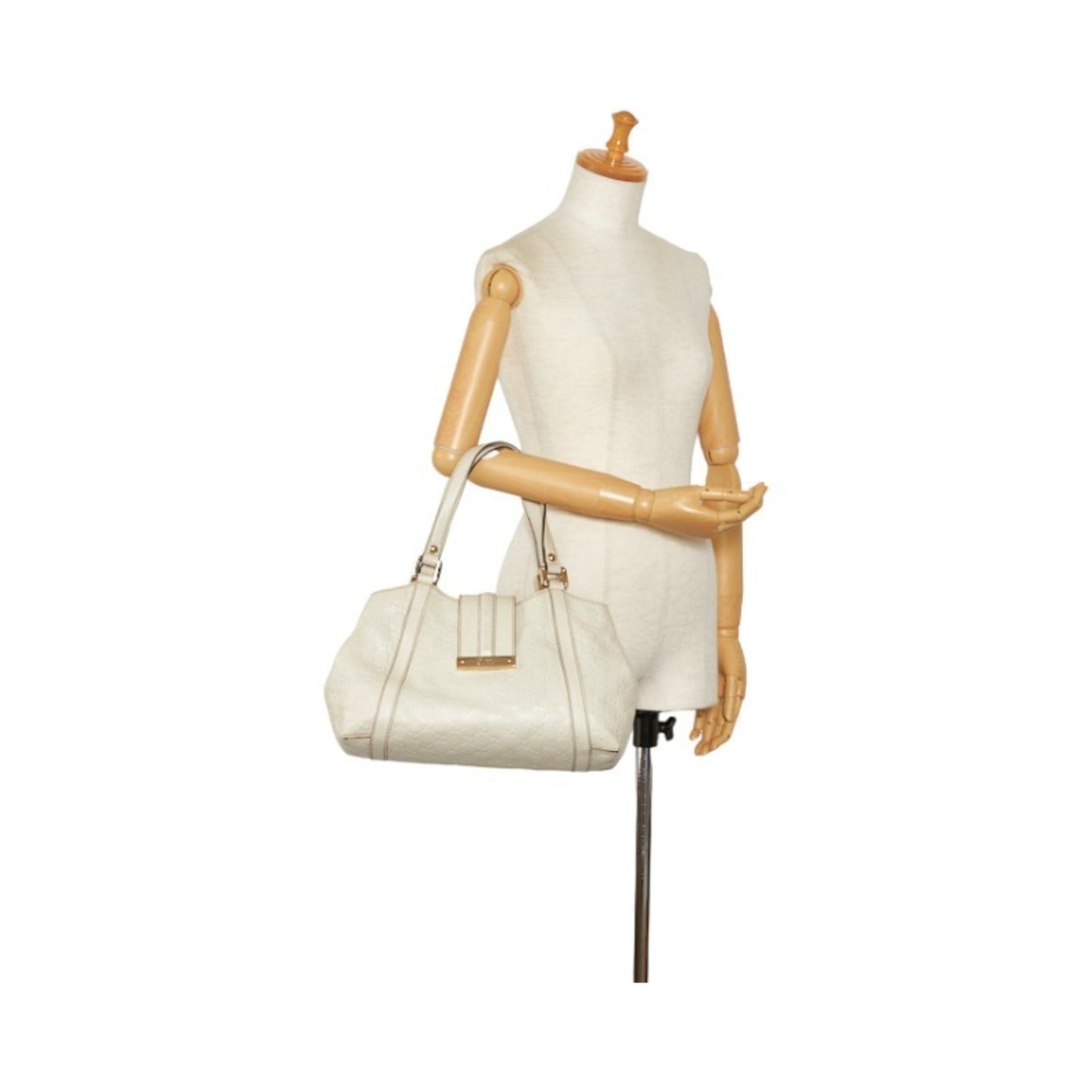 GUCCIsima Handbag 233610 White Leather Women's