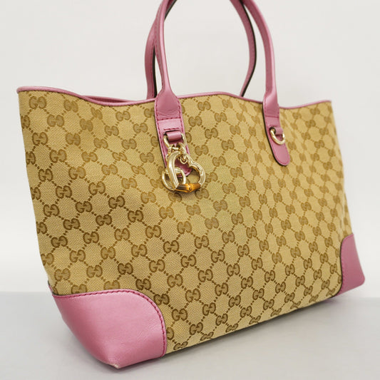 GUCCIAuth  GG Canvas Tote Bag 269956 Women's Tote Bag Beige,Pink