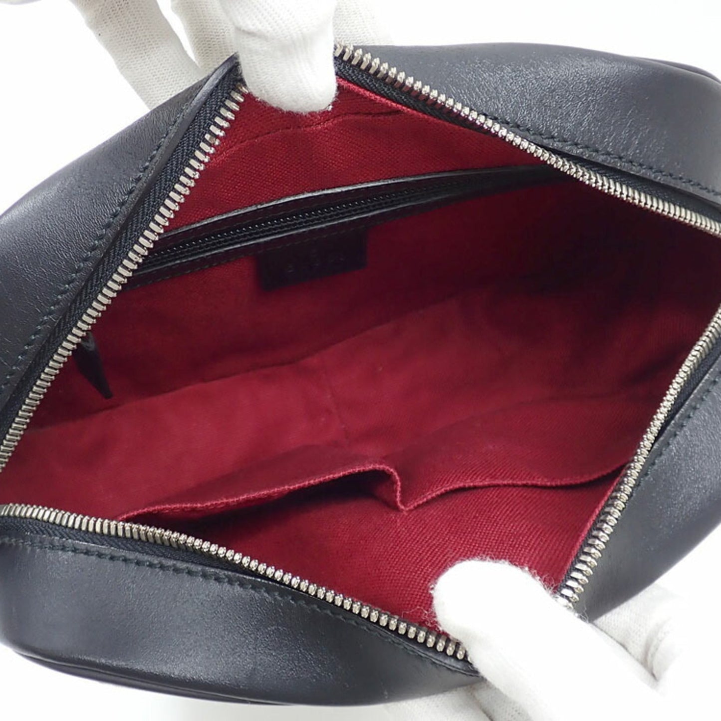 Gucci Shoulder Bag GG Supreme Women's Beige Black PVC Leather 387507 213317 Sherry Webbing