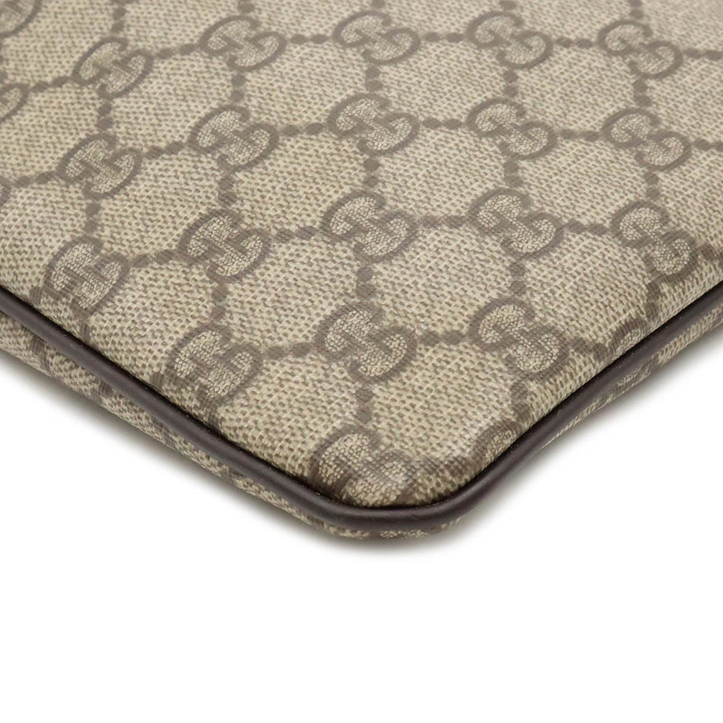 GUCCI GG Supreme Plus Shoulder Bag PVC Leather Beige Brown Dark 201446