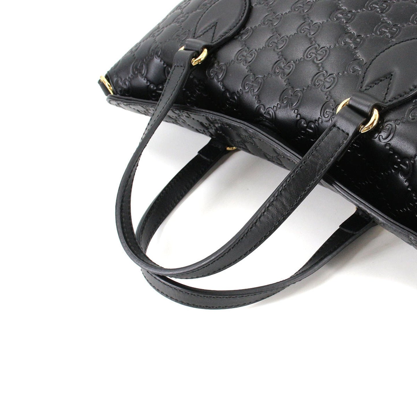 Gucci Guccisima 2way tote shoulder bag leather black 428226 Guccissima Bag