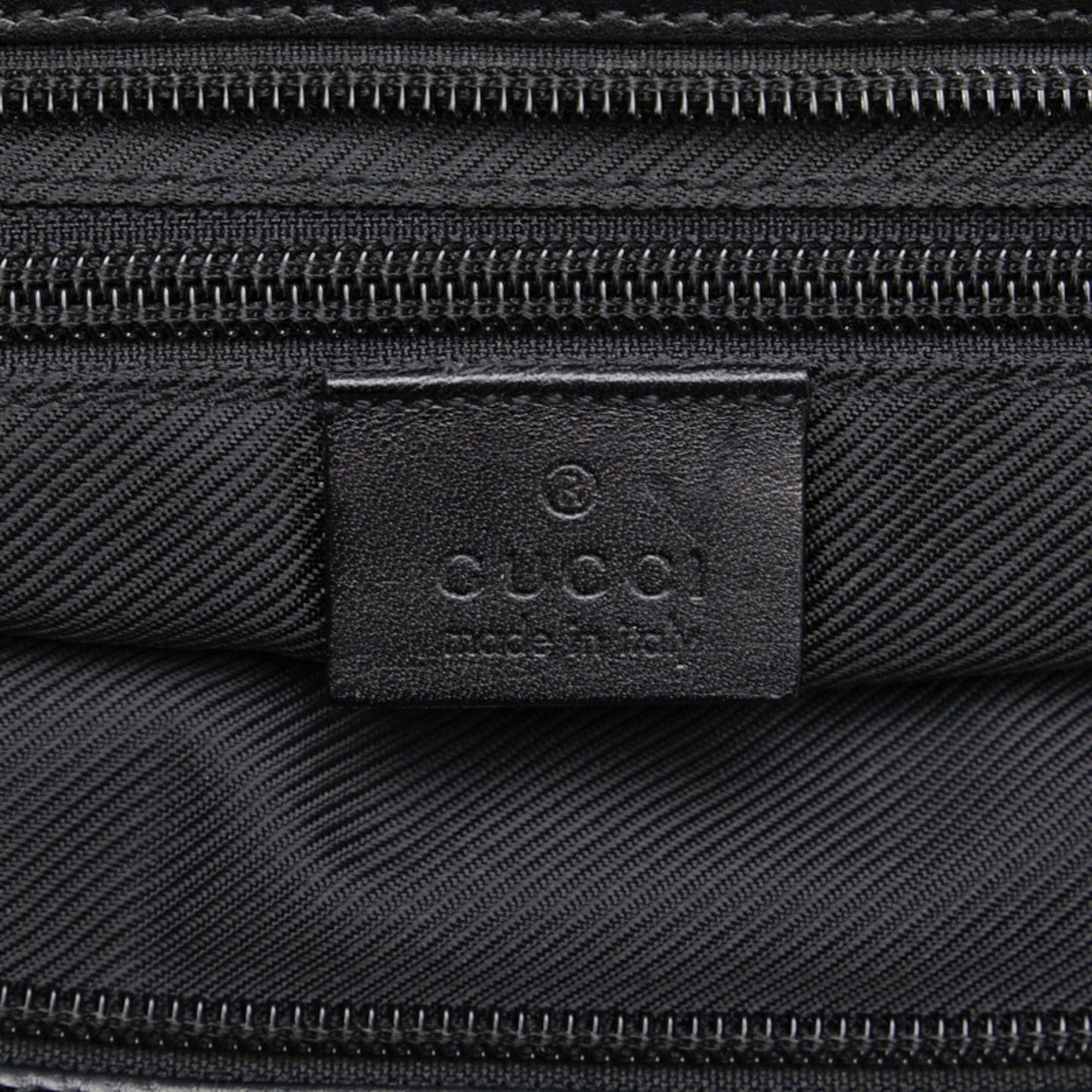 GUCCI tote bag handbag 34339 black canvas leather ladies