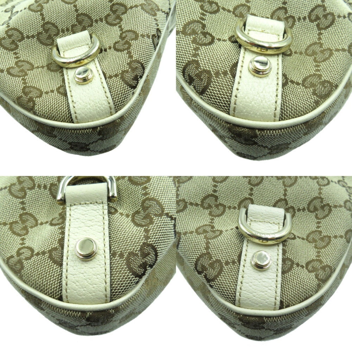 Gucci Abbey Line GG Canvas Leather Beige 130738 Handbag One Shoulder Bag 0045GUCCI
