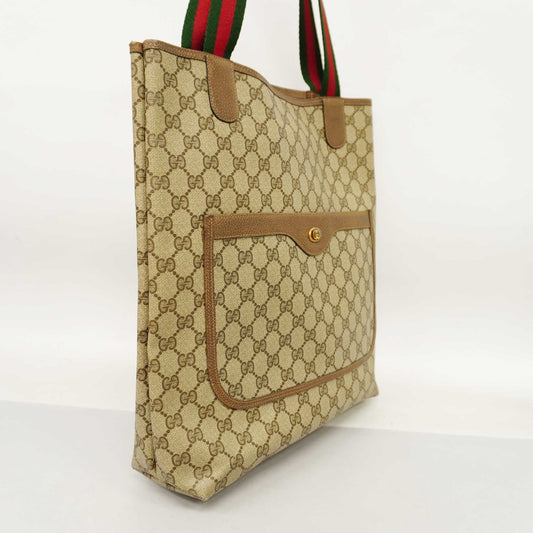GUCCIAuth  Sherry Line Tote Bag 39 02 003 Women's GG Supreme,Leather Beige,Brown