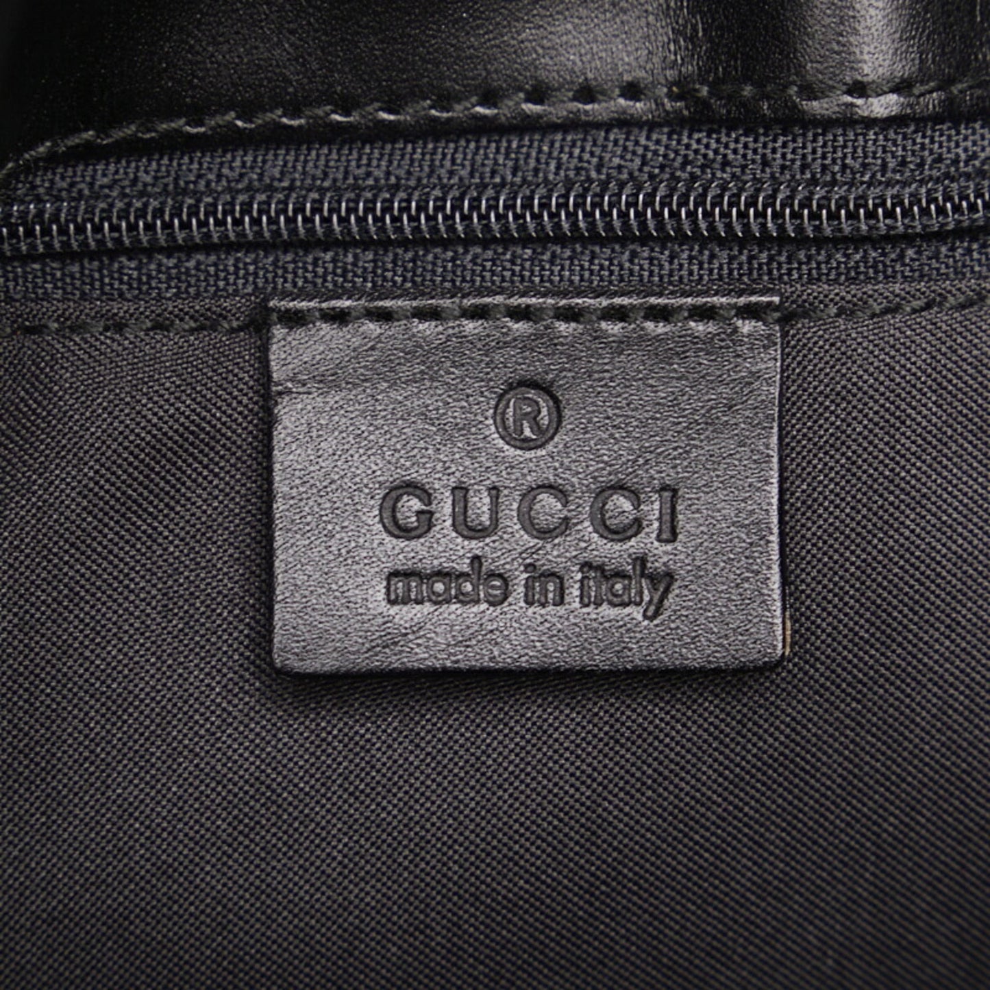 GUCCI GG canvas handbag tote bag 0021080 black leather ladies