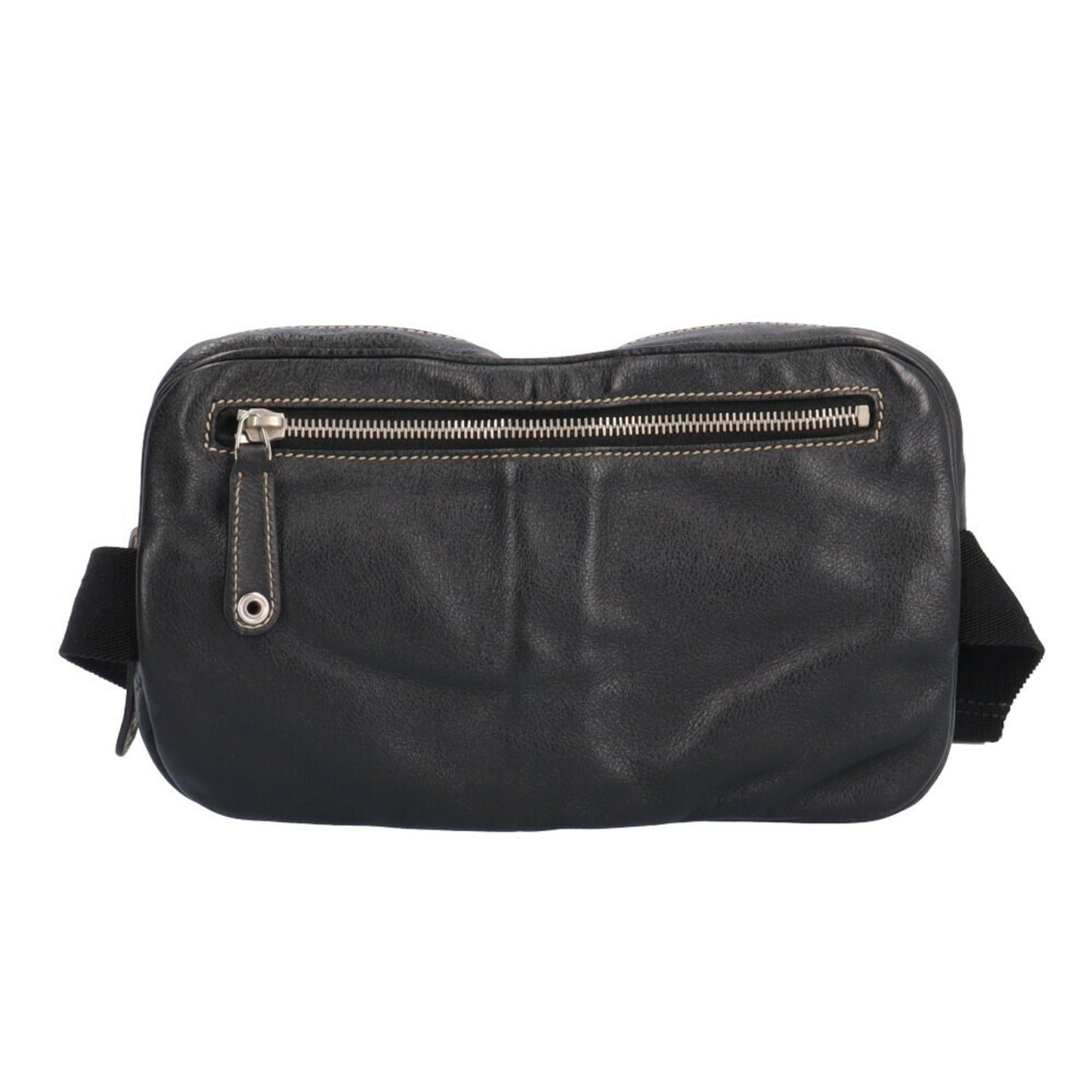 GUCCI Waist Bag Leather Black Men's