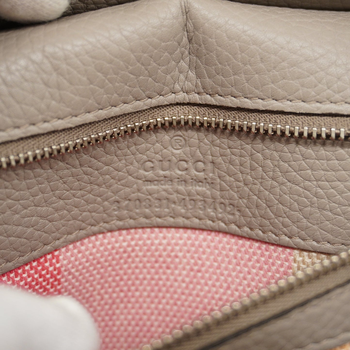 GUCCIAuth  Bamboo 2way Bag 370831 Women's Leather Handbag,Shoulder Bag Grayish