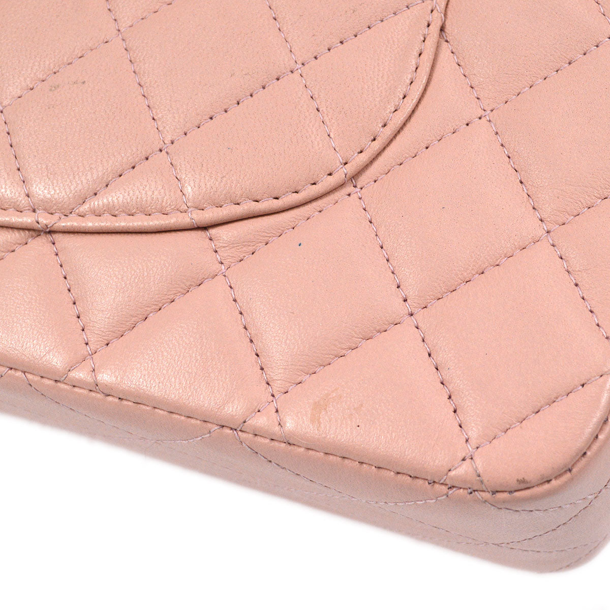 CHANEL Classic Double Flap Medium Shoulder Bag Pink Lambskin