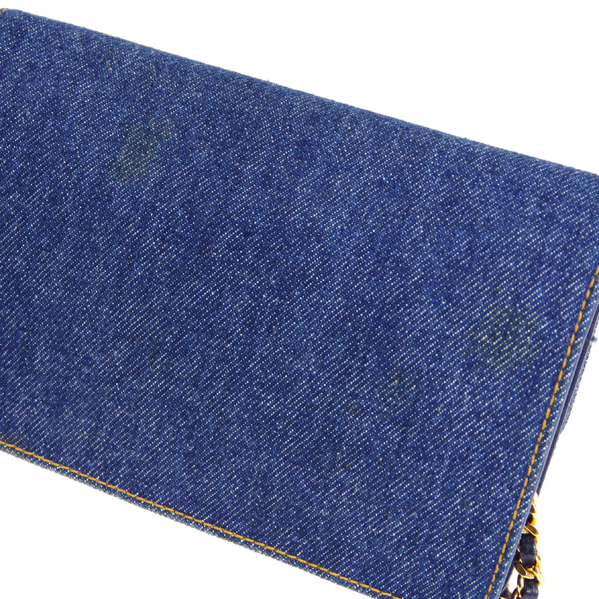 Chanel WOC Chain Shoulder Wallet Bag Indigo Denim 68157