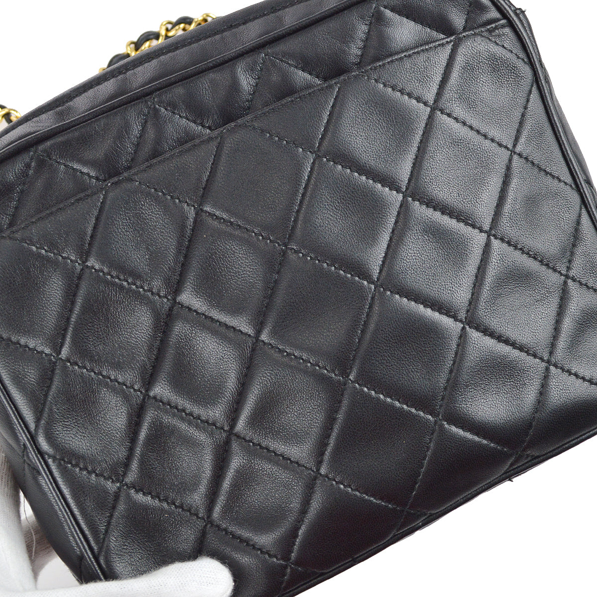 Chanel Chain Shoulder Bag Black Lambskin