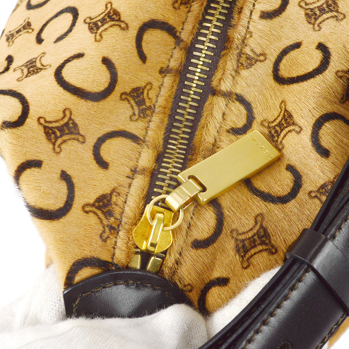 Celine C Macadam Shoulder Bag Pony Hair