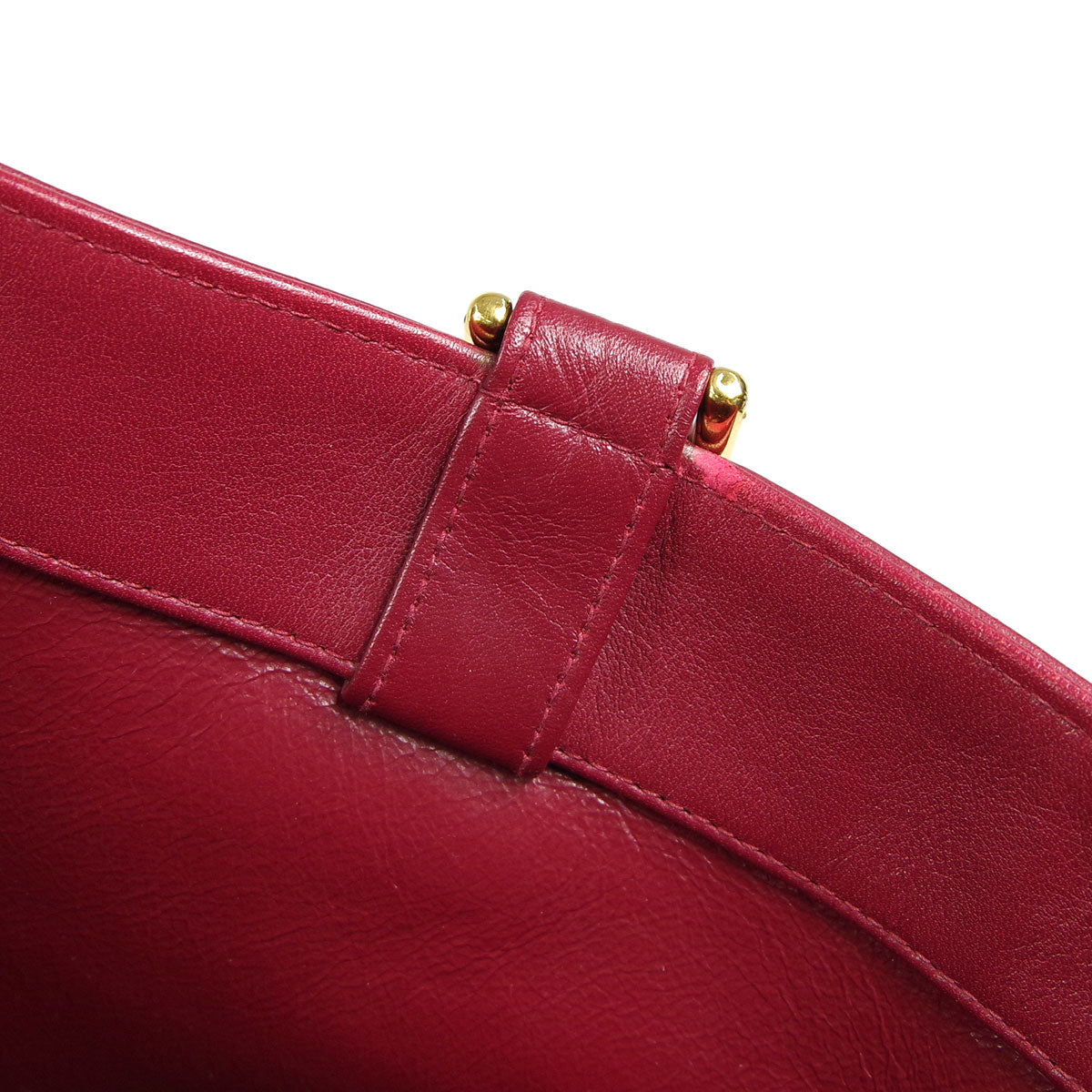 Chanel * Chain Shoulder Tote Bag Red Lambskin