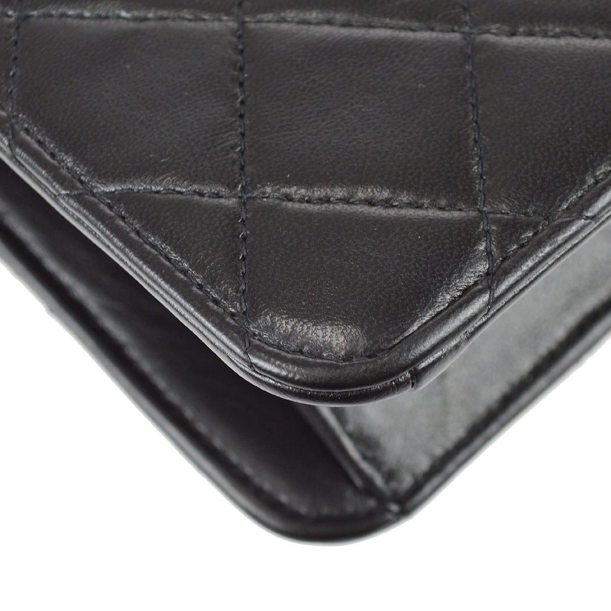 Chanel Black Lambskin Small Half Flap Shoulder Bag
