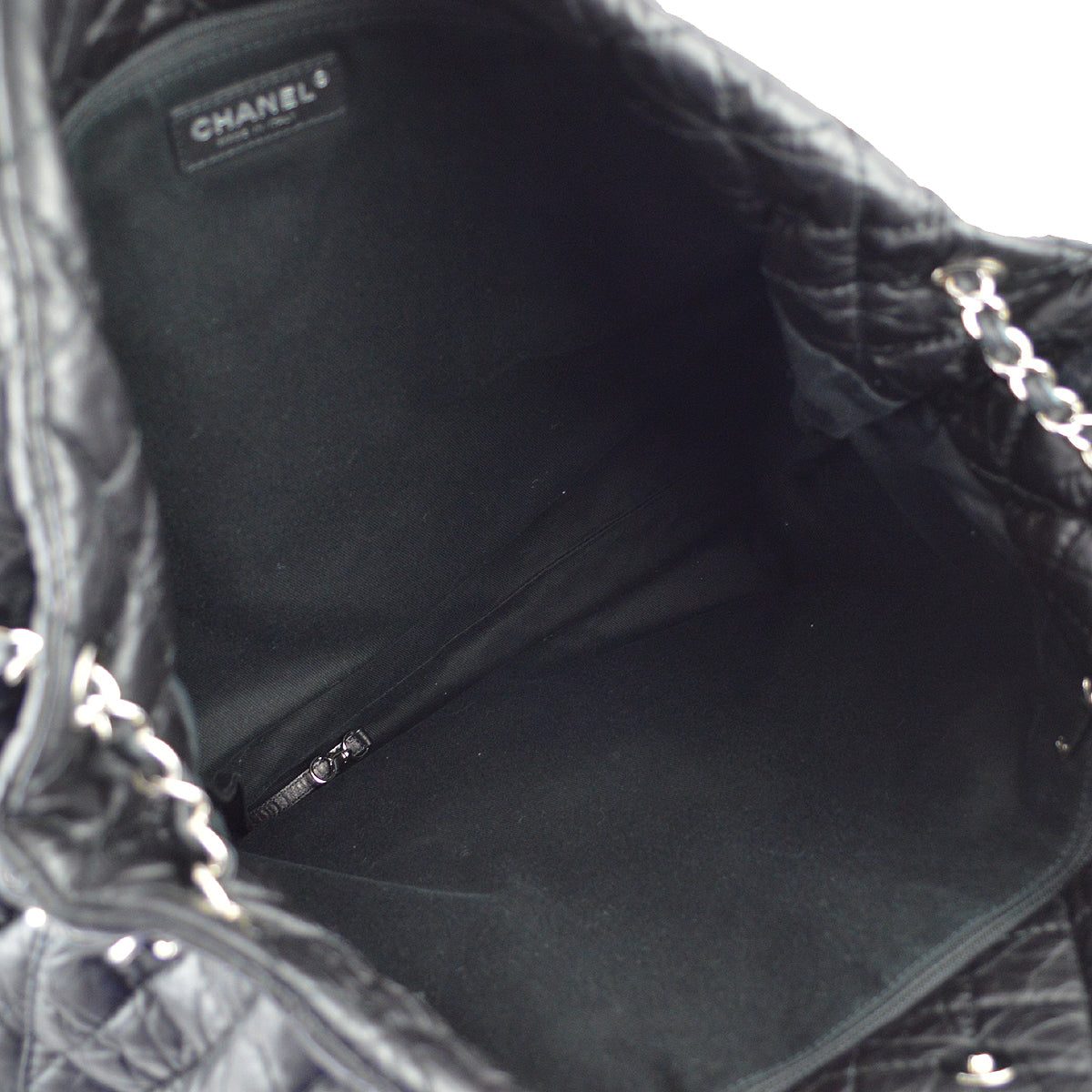 Chanel * 2009-2010 Black Calfskin Fur 2way Shoulder Tote Handbag