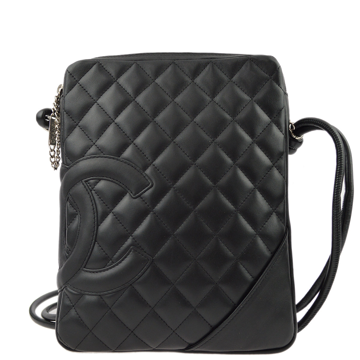 Chanel 2004-2005 Black Calfskin Cambon Ligne Shoulder Bag