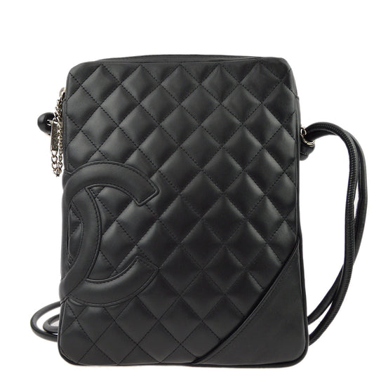 Chanel 2004-2005 Black Calfskin Cambon Ligne Shoulder Bag