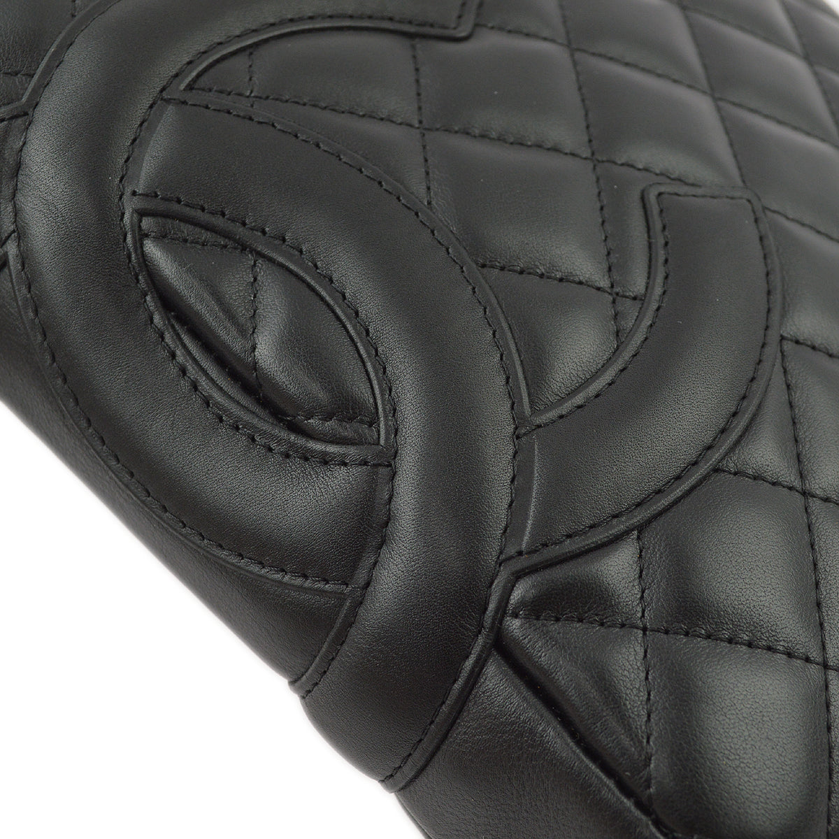 Chanel 2004-2005 Black Calfskin Cambon Ligne Shoulder Bag