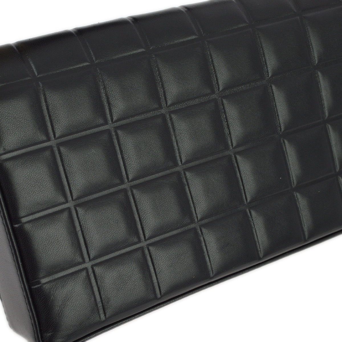 Chanel 2001-2003 Black Lambskin Choco Bar Shoulder Bag