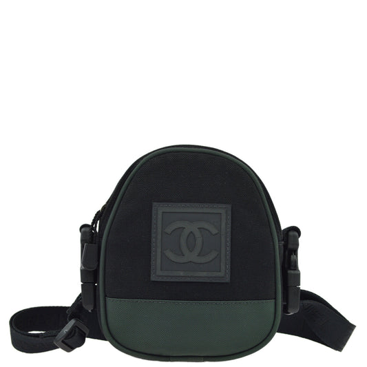 Chanel 2003-2004 Black Green Sport Line Bum Shoulder Bag