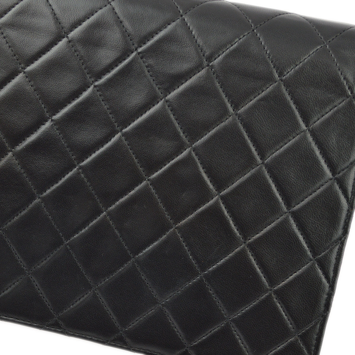 Chanel 2001-2003 Black Lambskin Turnlock Small Half Flap Shoulder Bag