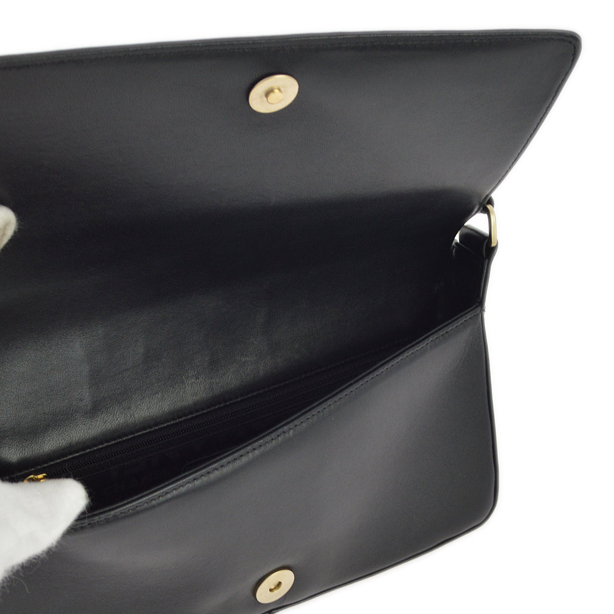 Chanel 2003-2004 Black Lambskin Choco Bar Shoulder Bag