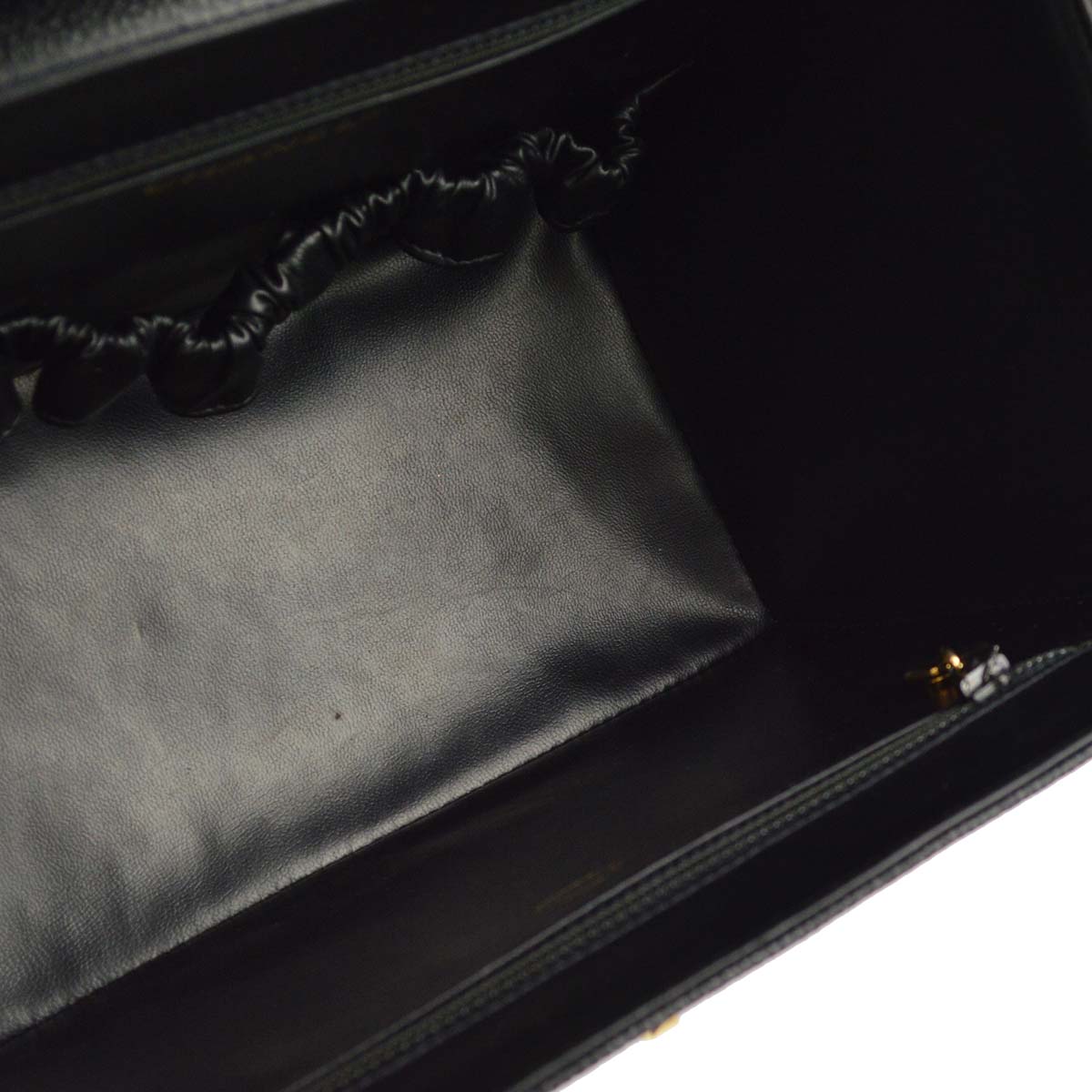 Chanel 1994-1996 Black Caviar Vanity 2way Shoulder Handbag