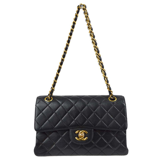 Chanel Black Lambskin Double Sided Classic Flap Shoulder Bag