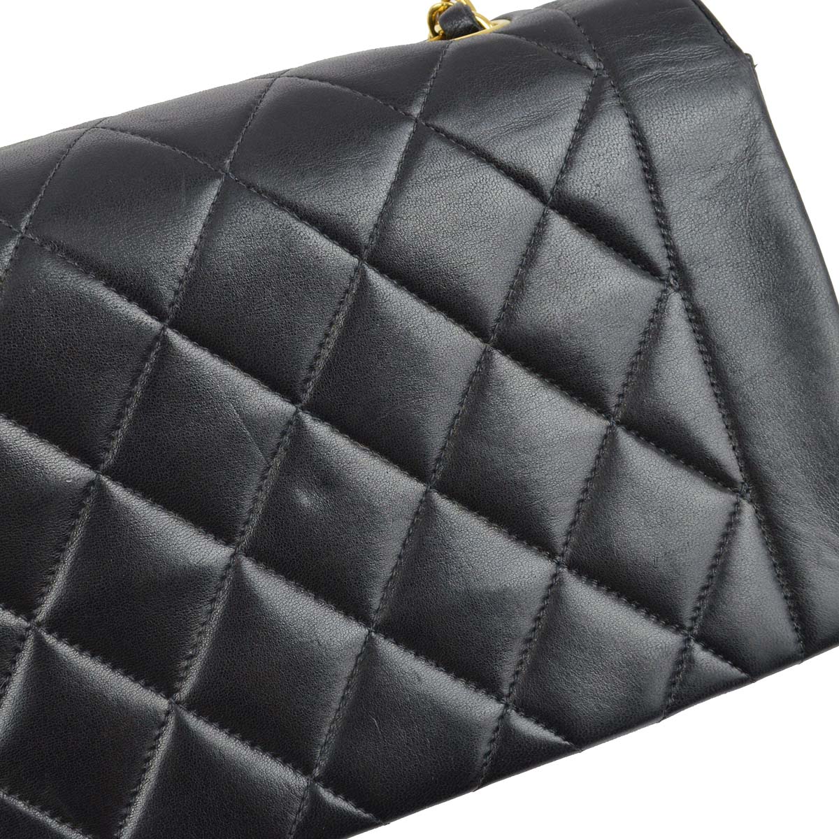 Chanel 1996-1997 Black Lambskin Small Diana Shoulder Bag