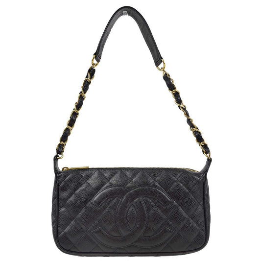 Chanel 2003-2004 Black Caviar Shoulder Bag