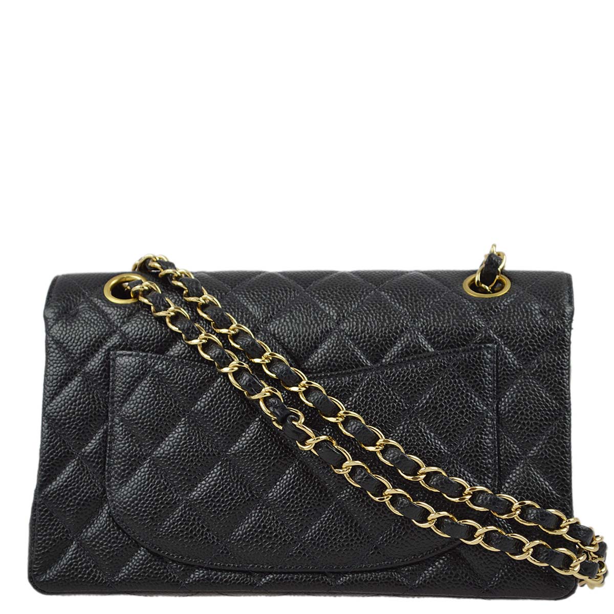 Chanel 2001-2003 Black Caviar Small Classic Double Flap Shoulder Bag