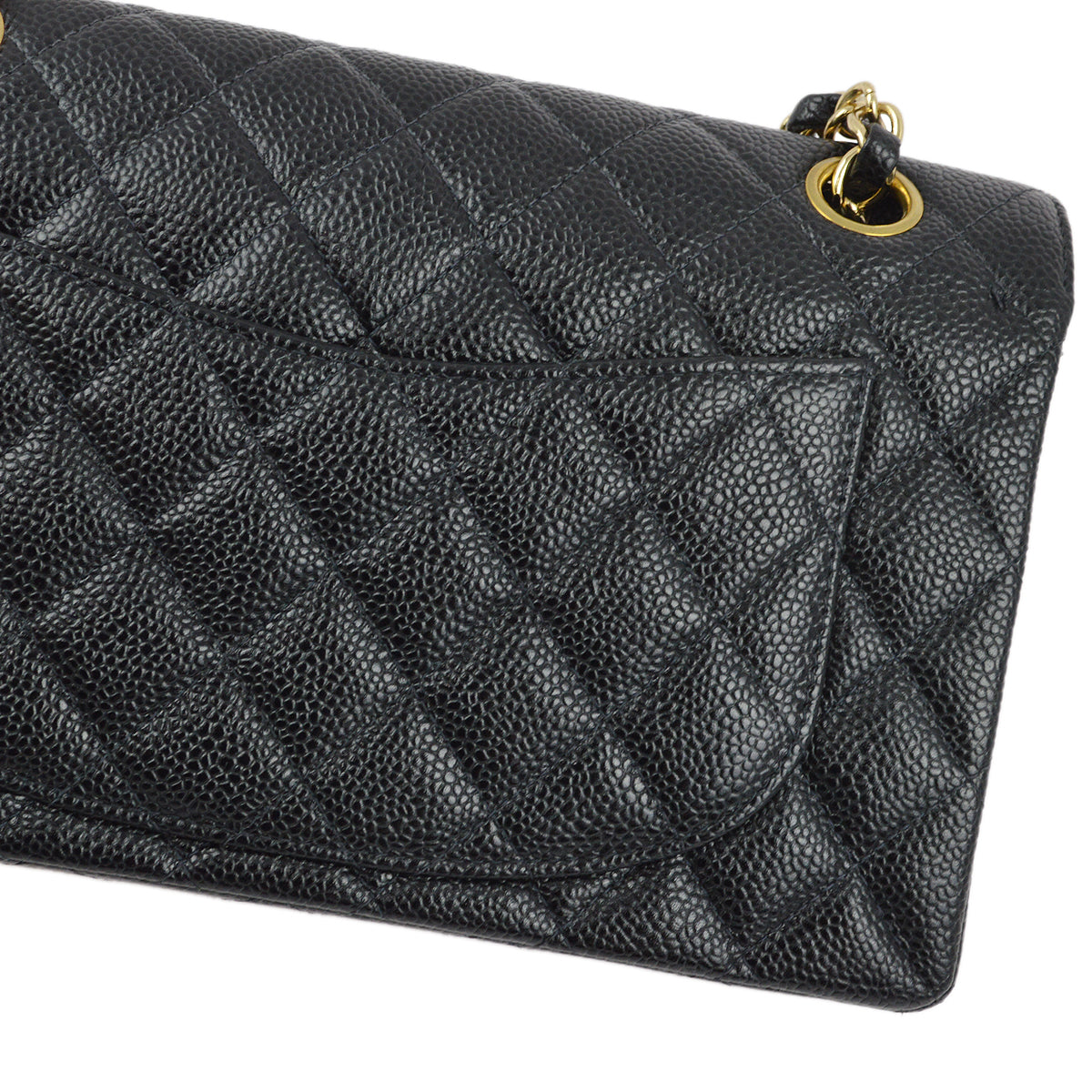 Chanel 2001-2003 Black Caviar Small Classic Double Flap Shoulder Bag