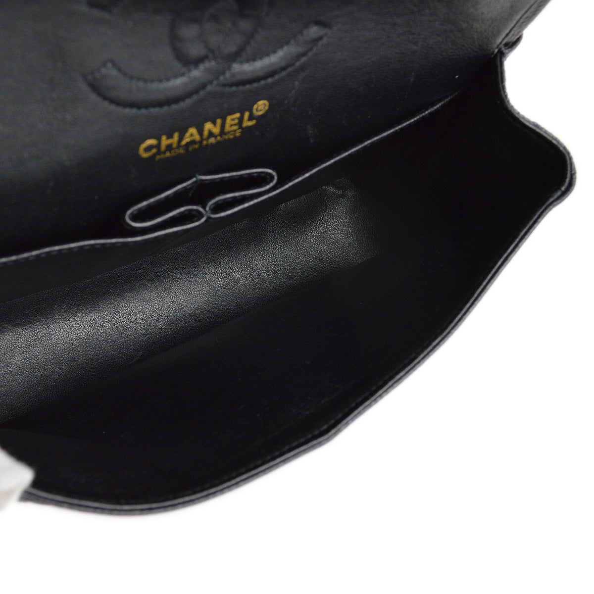 Chanel 2001-2003 Black Caviar Small Classic Double Flap Shoulder Bag