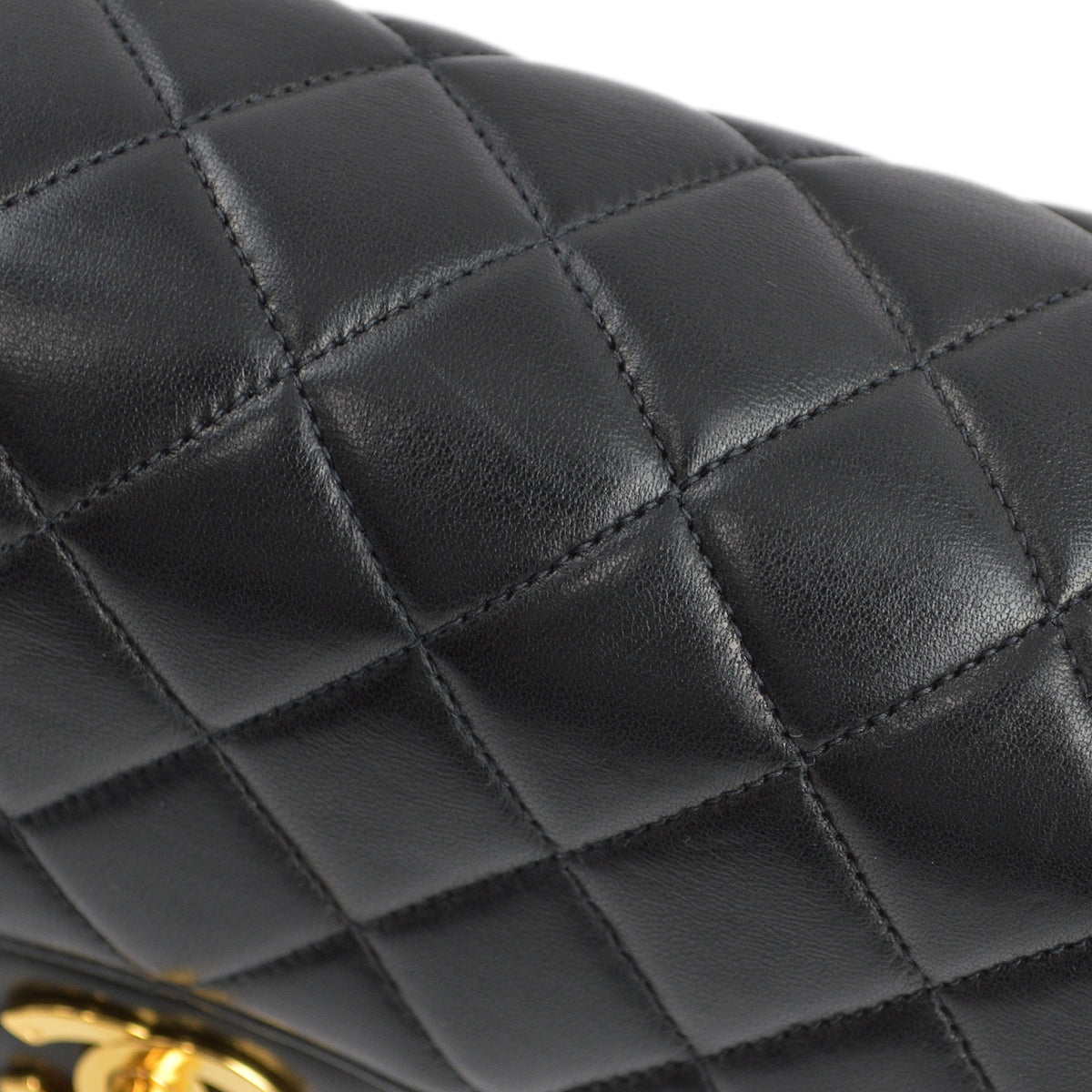 Chanel 1996-1997 Black Lambskin Double Sided Classic Flap Shoulder Bag