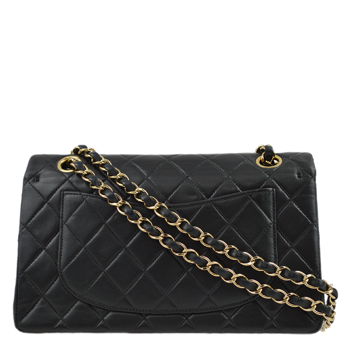 Chanel 2001-2003 Black Lambskin Small Classic Double Flap Shoulder Bag