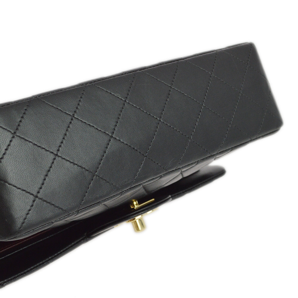 Chanel 2001-2003 Black Lambskin Small Classic Double Flap Shoulder Bag