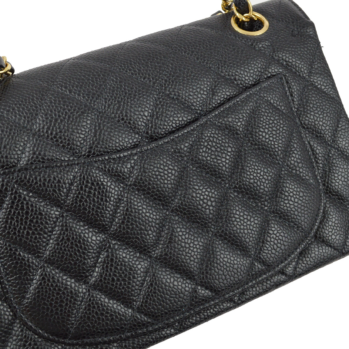 Chanel 2001-2003 Black Caviar Small Classic Double Flap Shoulder Bag