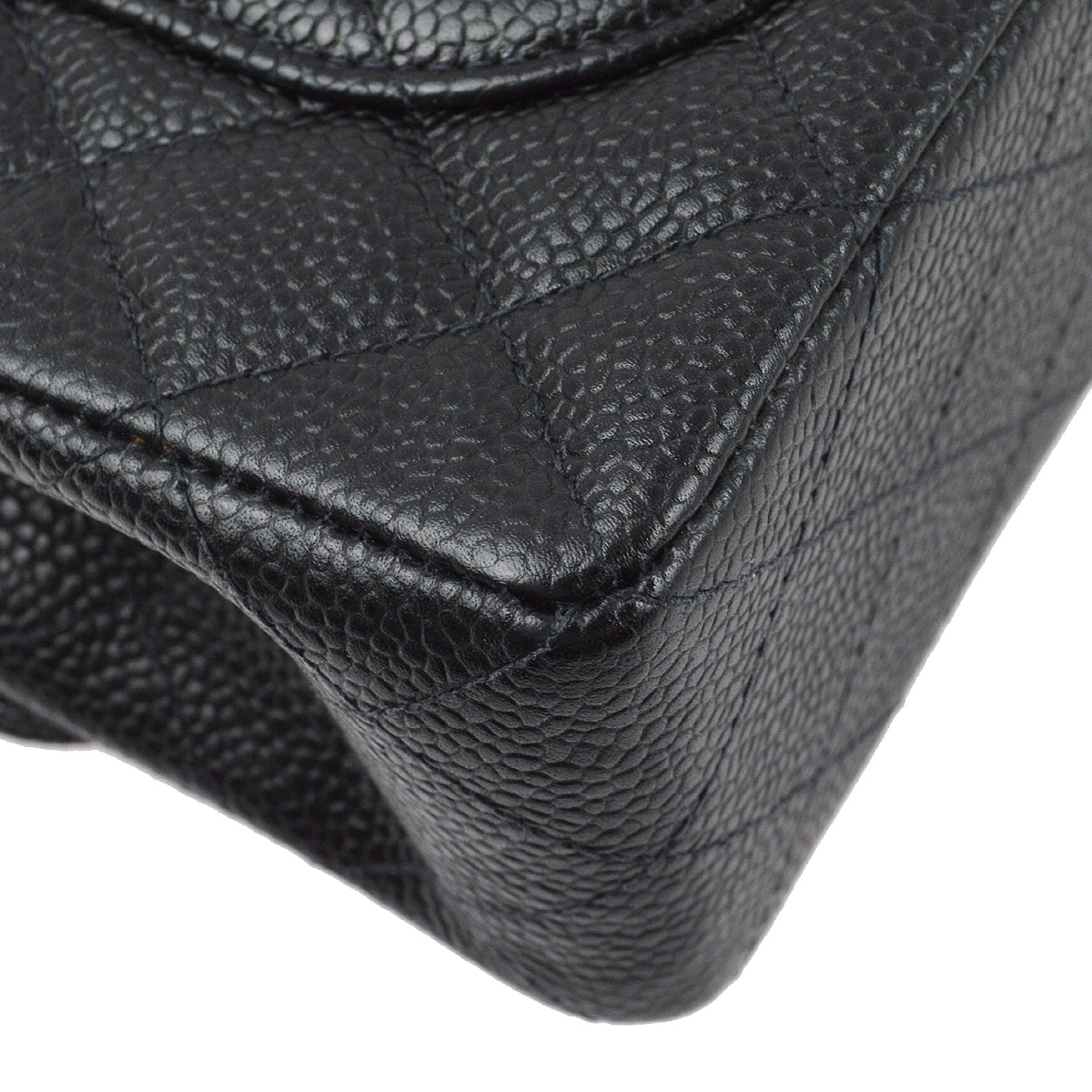 Chanel 2001-2003 Black Caviar Small Classic Double Flap Shoulder Bag