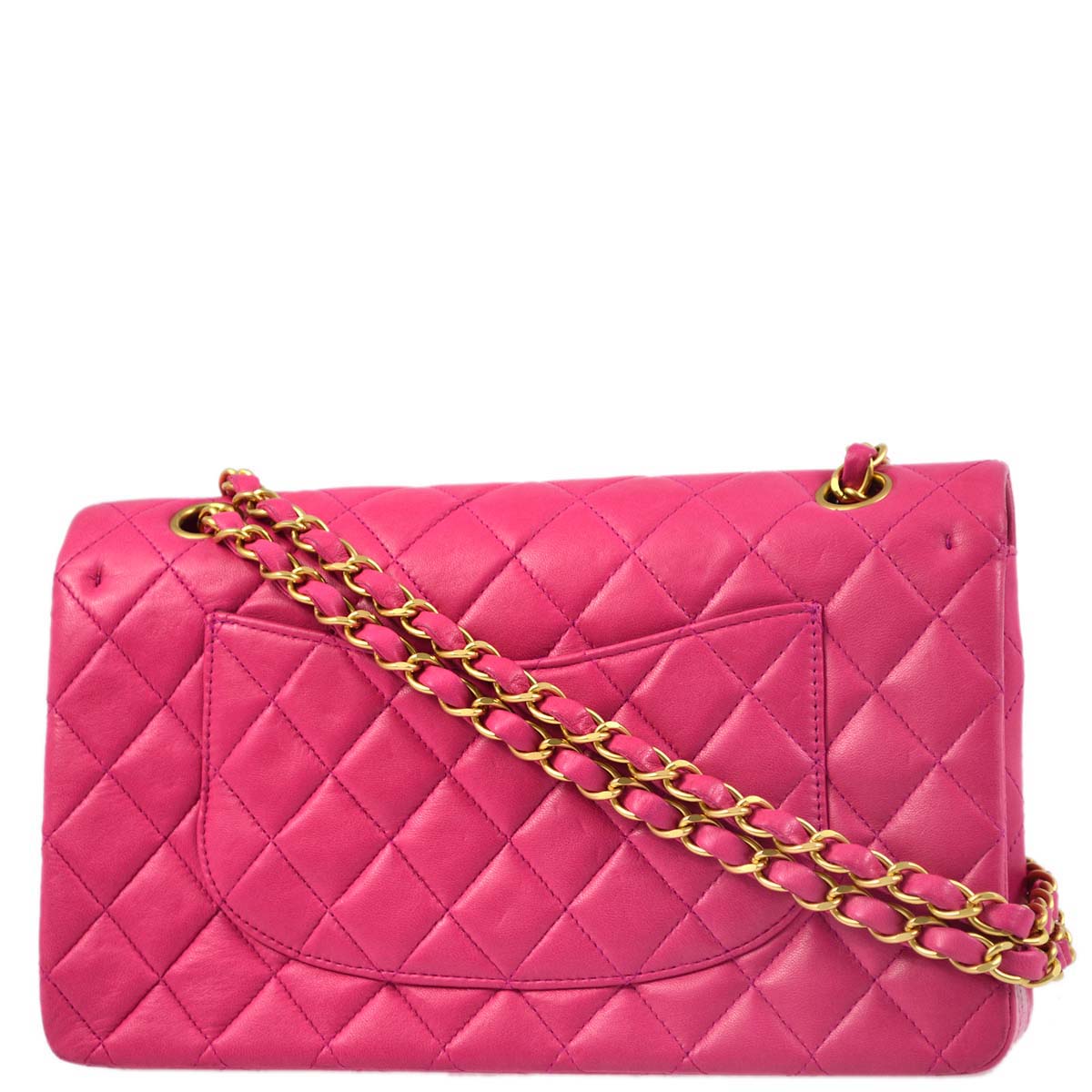 Chanel * 2000-2001 Pink Lambskin Medium Classic Double Flap Shoulder Bag